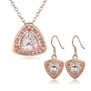 Austrian Crystal jewelry sets crystal Triangle star necklace earrings Elegant SMTPS423 ELY