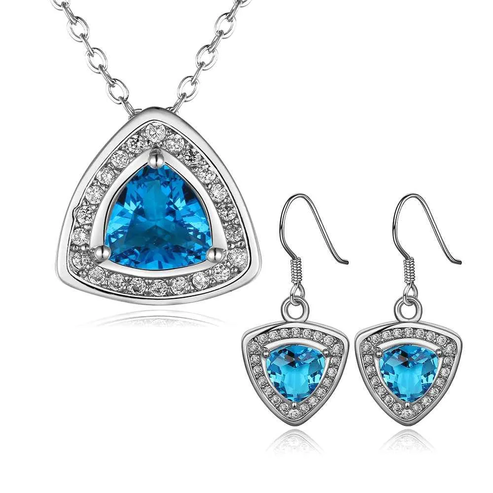Austrian Crystal jewelry sets crystal Triangle star necklace earrings Elegant SMTPS423 ELY