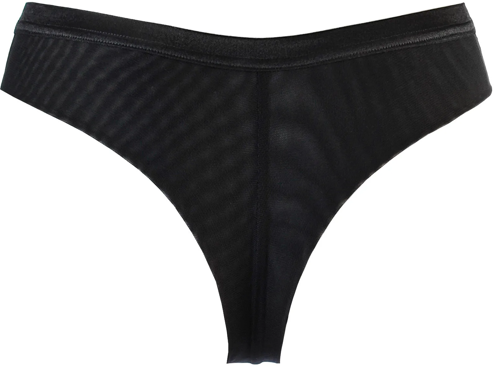 Axami 11075 Sheer Stripe Brazilian Thong On the Clouds Nude/Black