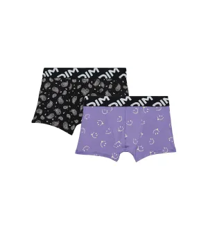 Dim Micro Pack of 2 boys' boxers in recycled microfibre with smiley motif