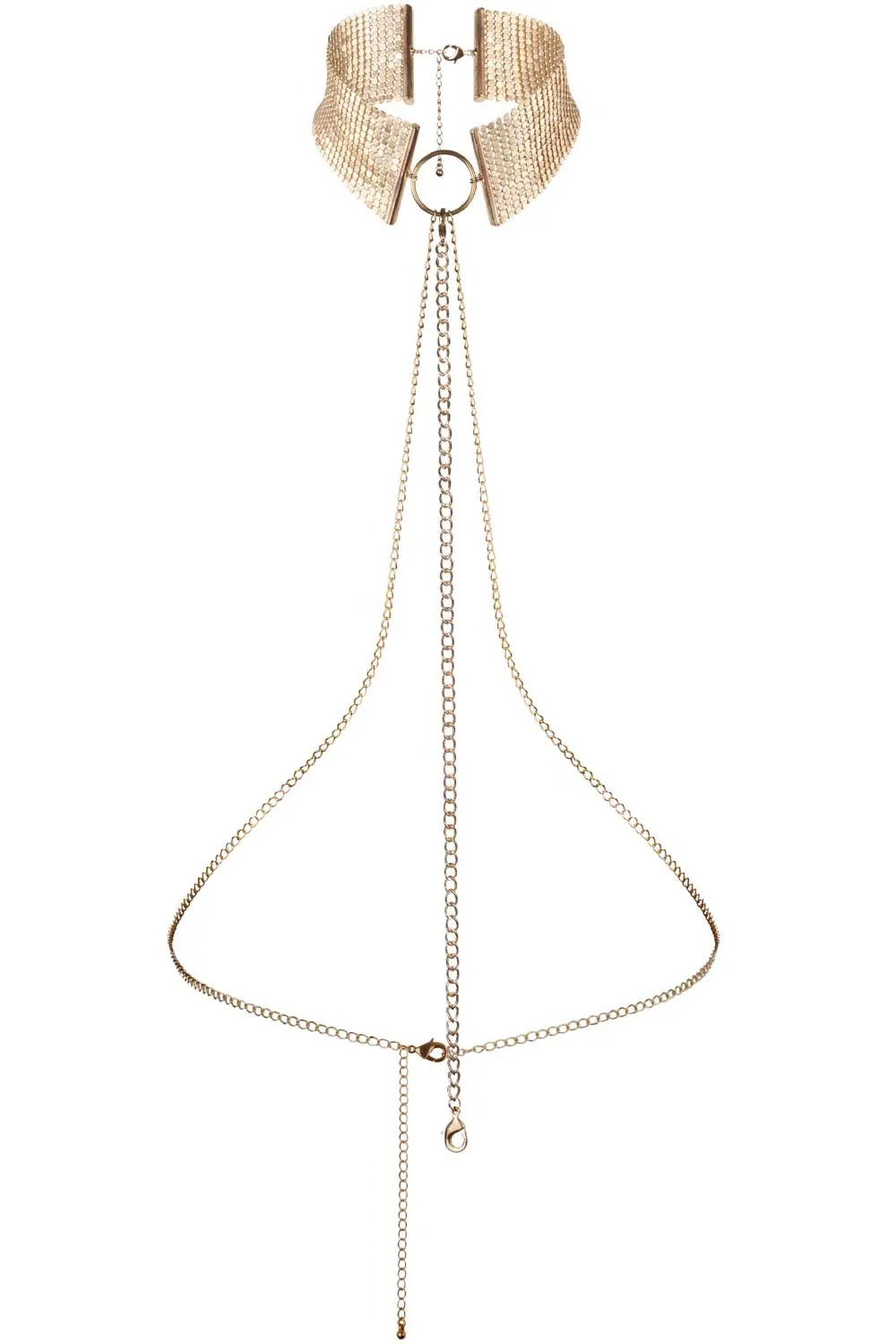 Dsir Mtallique Metallic Mesh Chain Collar Gold