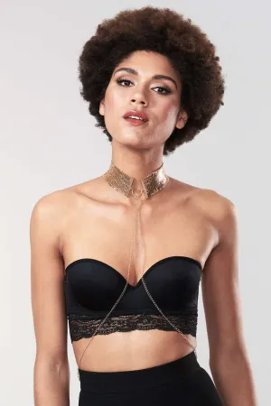Dsir Mtallique Metallic Mesh Chain Collar Gold