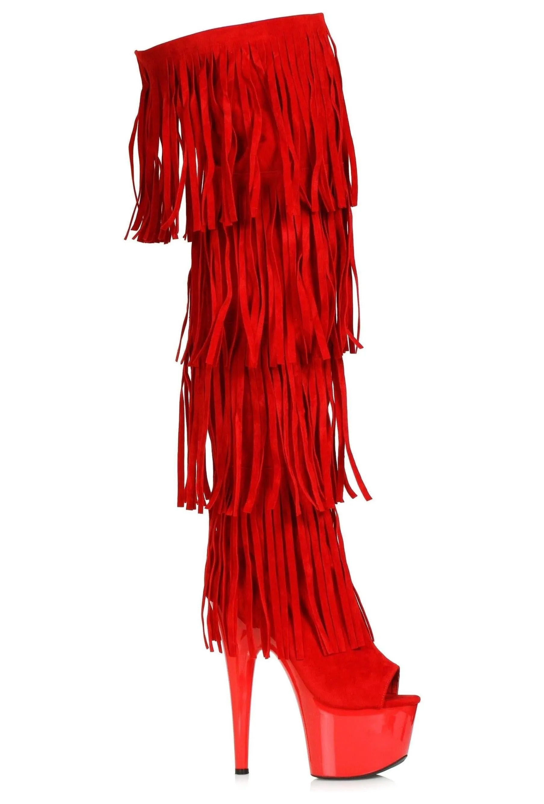 Ellie 709-SEQUOIA 7 Platform Thigh High Fringe Boot