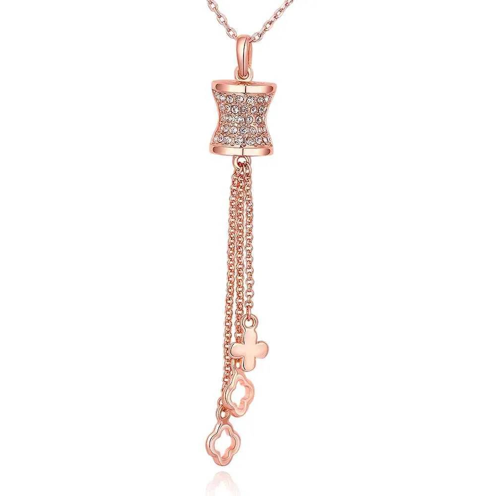 exo 18K Gold Plating statement necklace three line rose golden collares Elegant 95 ELY