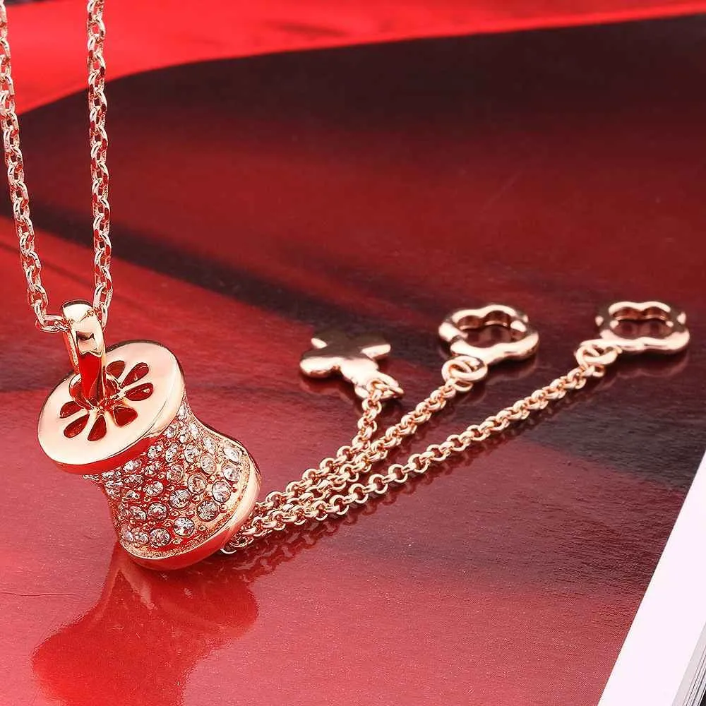 exo 18K Gold Plating statement necklace three line rose golden collares Elegant 95 ELY
