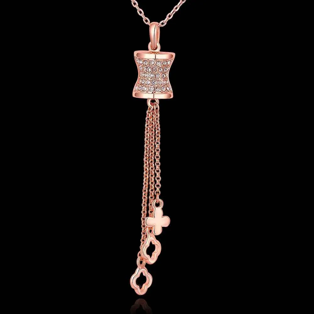 exo 18K Gold Plating statement necklace three line rose golden collares Elegant 95 ELY