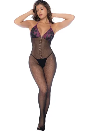 Fishnet and Lace Bodystocking Set