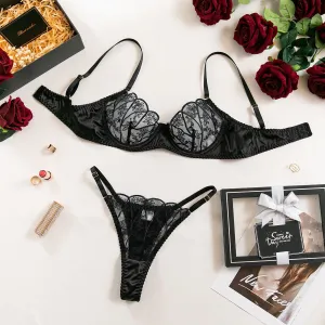 Lingerie Lace Babydoll 2 Piece Sexy Bra and Panty Sets