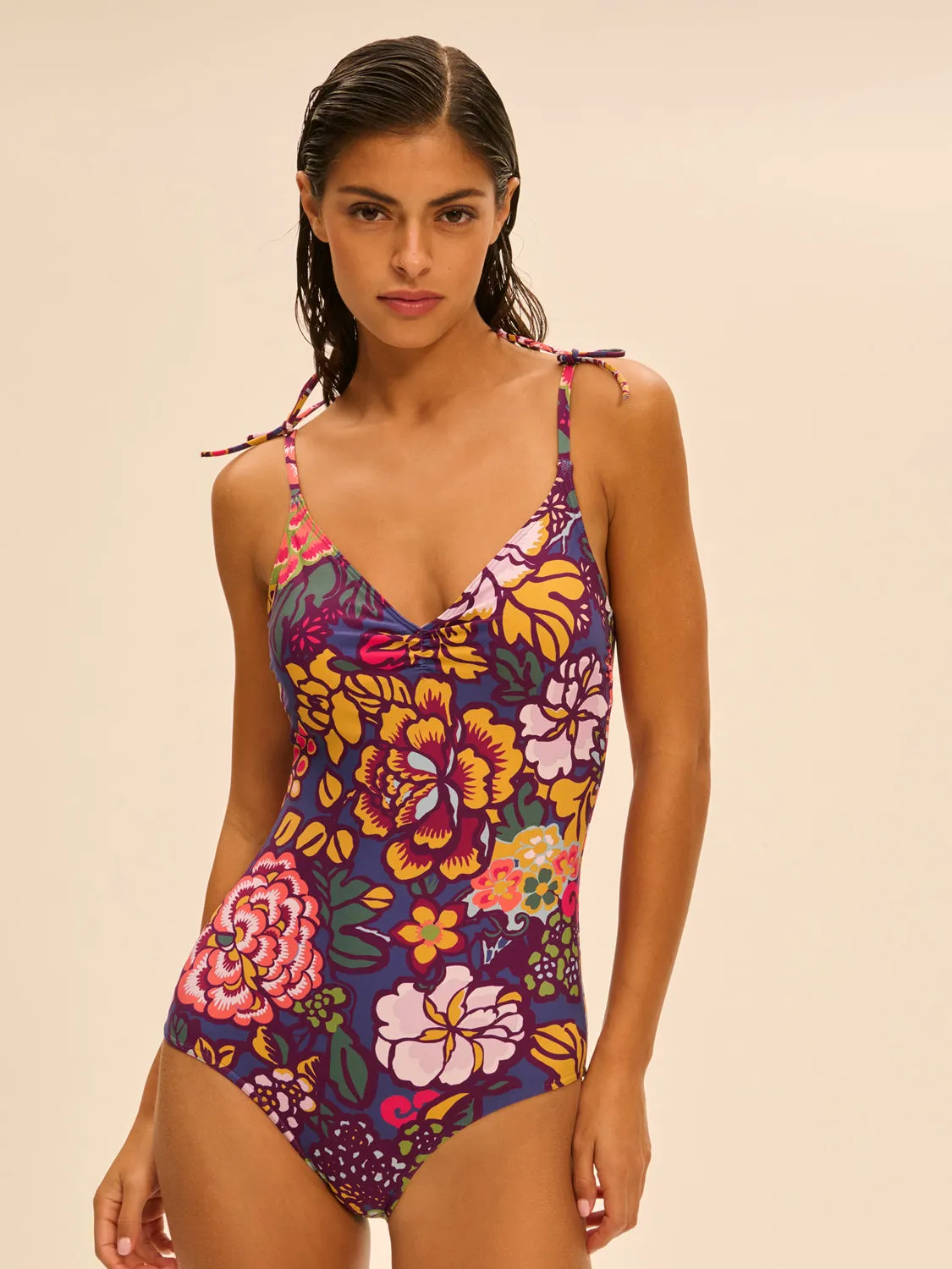 Melia Wireless Padded One-Piece - Bloom
