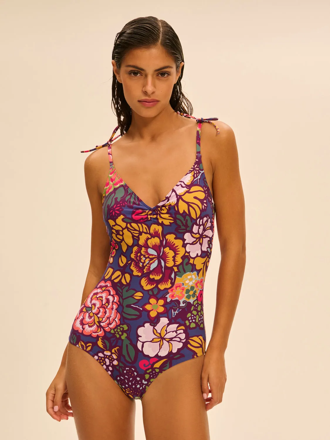 Melia Wireless Padded One-Piece - Bloom