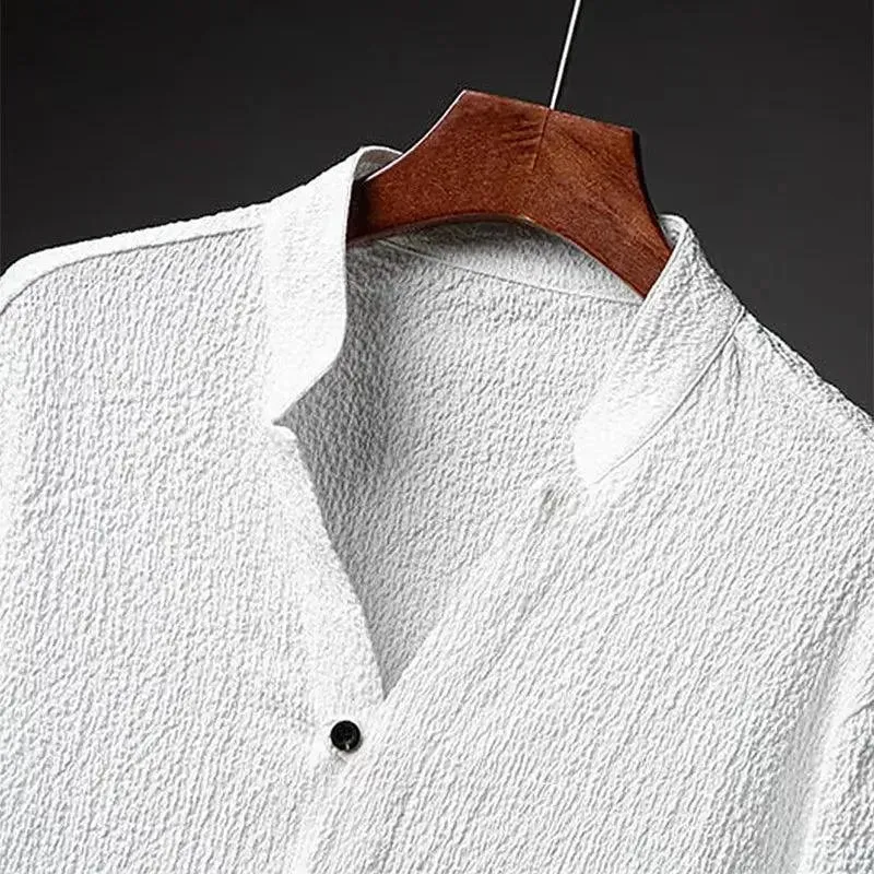 Men Relaxed Casual Linen Two-Piece Set