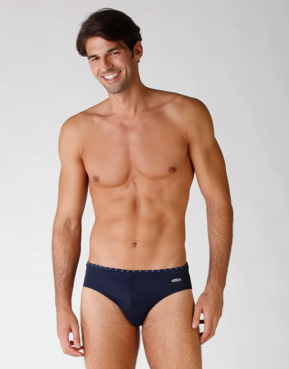 Men's Midnight Blue Microfibre Swim Briefs