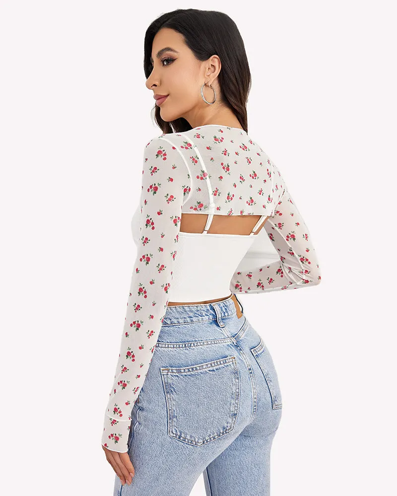 Mesh Crop Top with Cami Top Sets