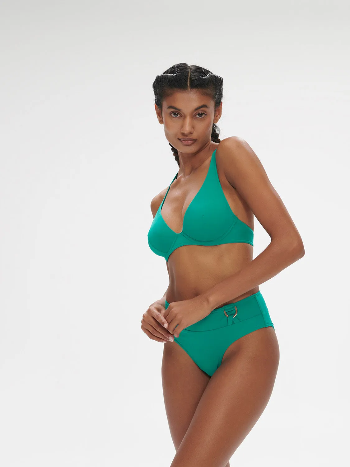 Palmeraie Underwire Plunge - Waterfall Green