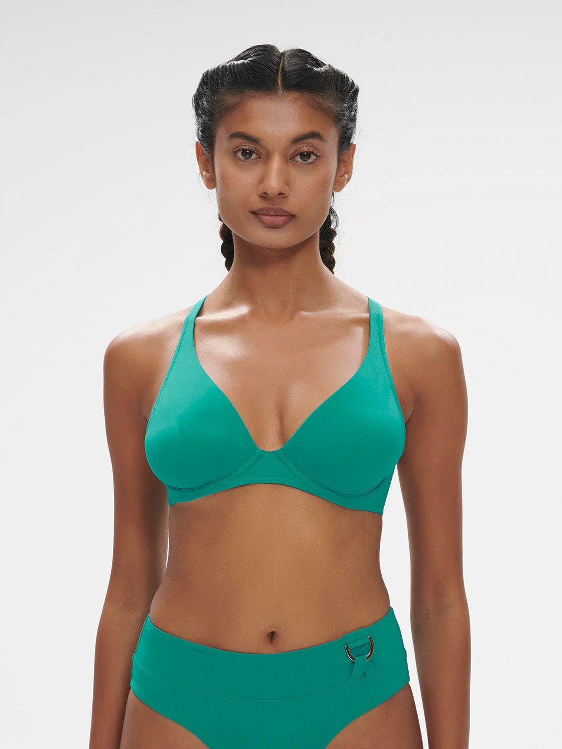Palmeraie Underwire Plunge - Waterfall Green