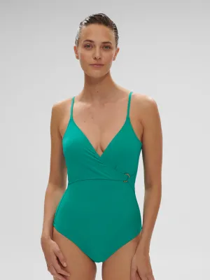 Palmeraie Wireless Padded One-Piece - Waterfall Green