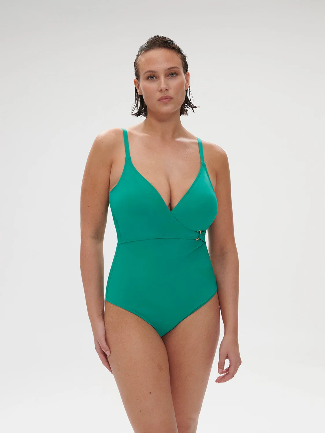 Palmeraie Wireless Padded One-Piece - Waterfall Green