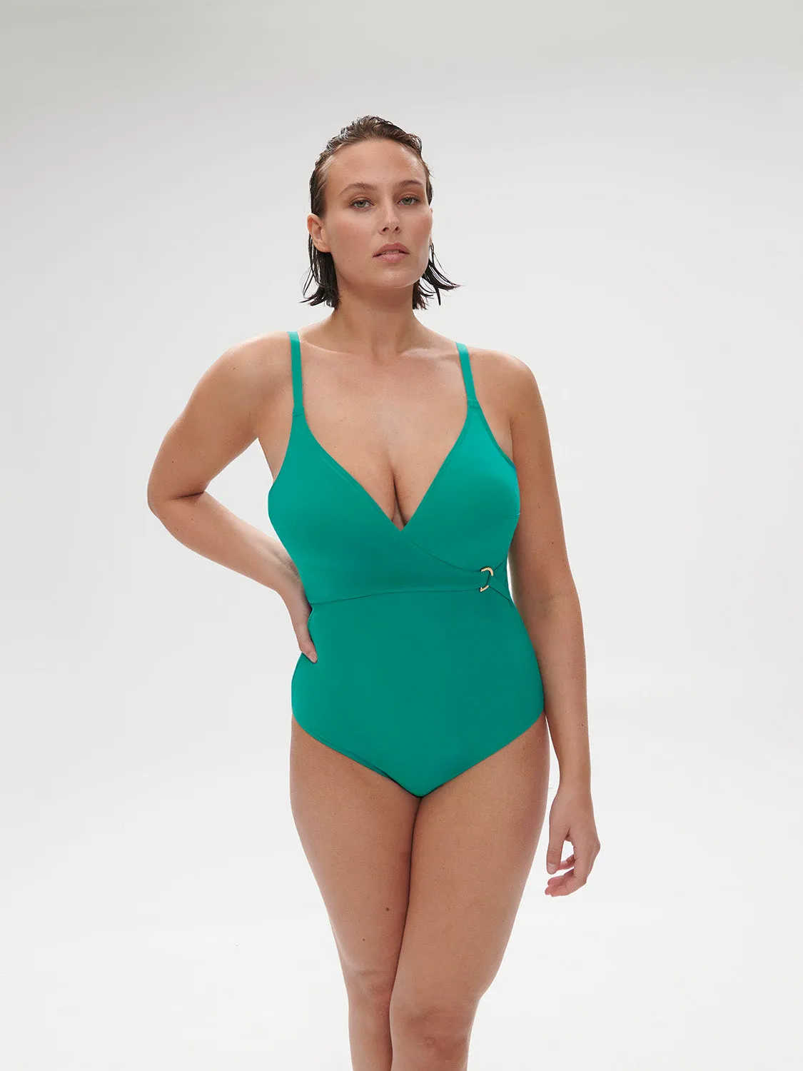 Palmeraie Wireless Padded One-Piece - Waterfall Green