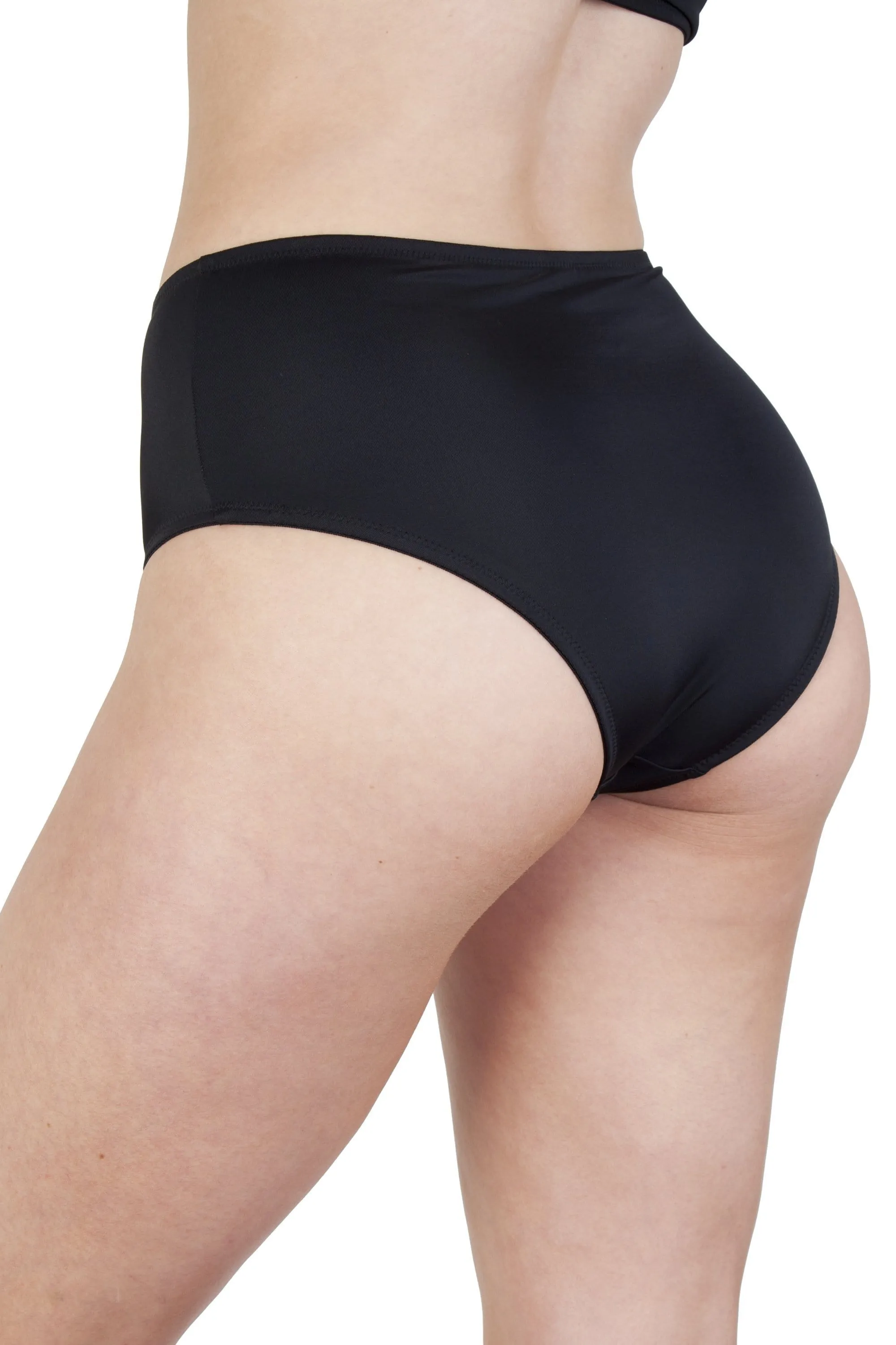 Peek & Beau Mret Black Zip Front High Waist Brief