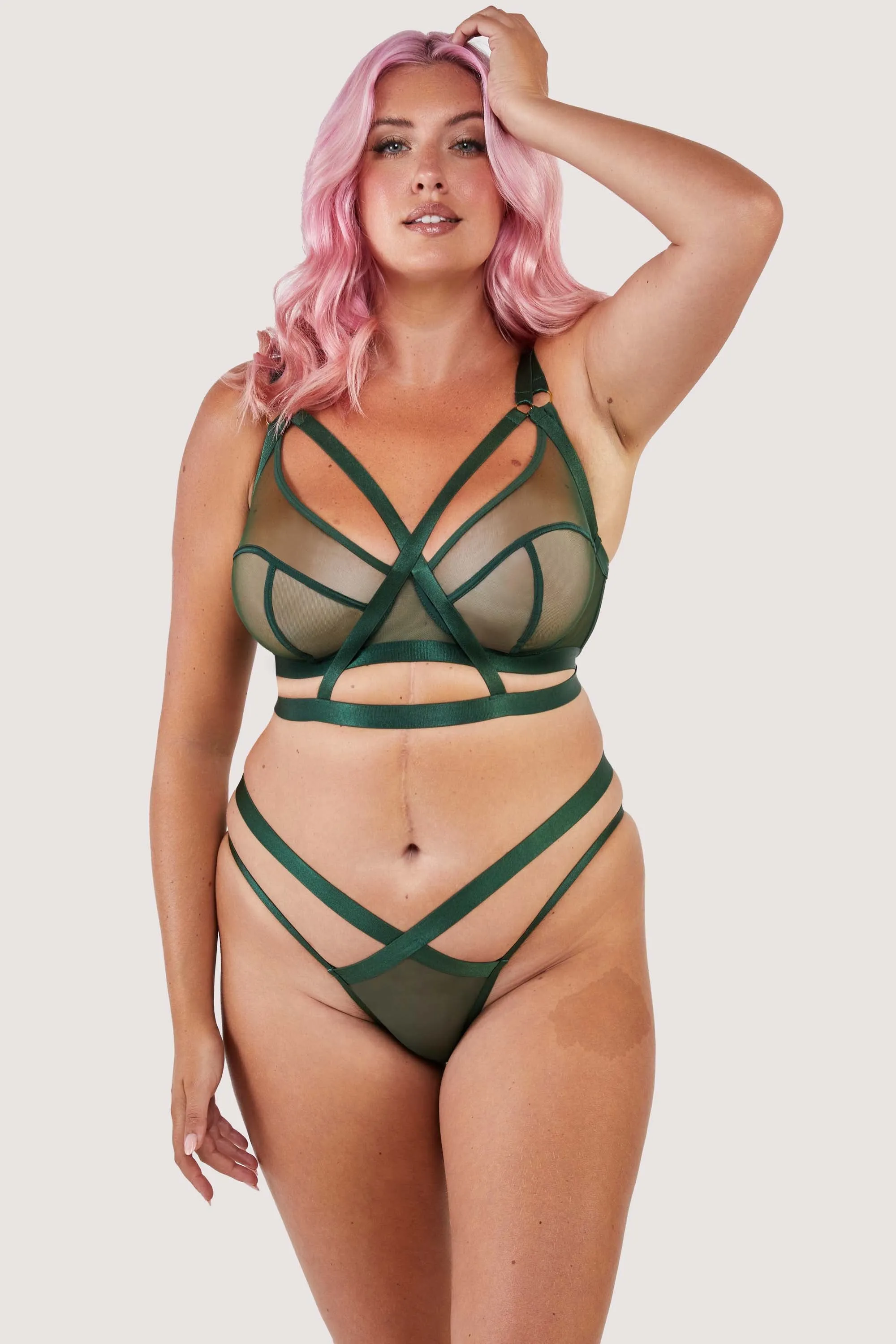 Regent Green Mesh Cross Over Brazillian
