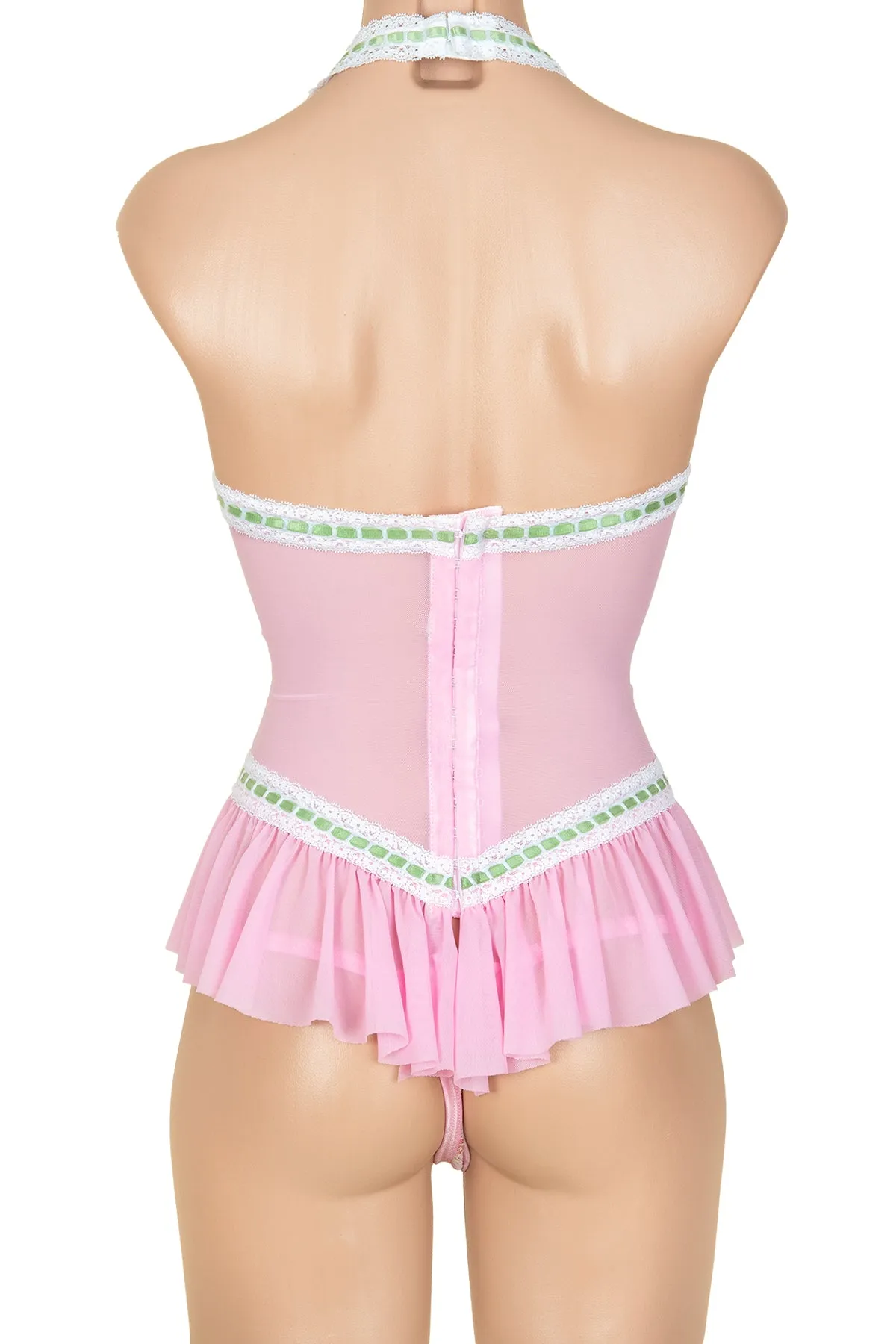 Scarlet Lace-Up Peplum Camisole