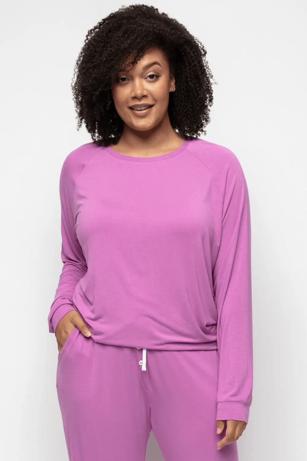 Viola Slouch Jersey Pyjama Top Pink