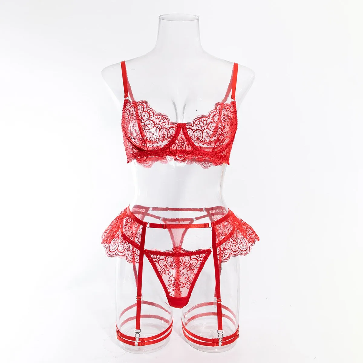 Women Lingerie Sets Lace Lingerie Set Bra and Panty Sets with Garter Belt Babydoll Teddy