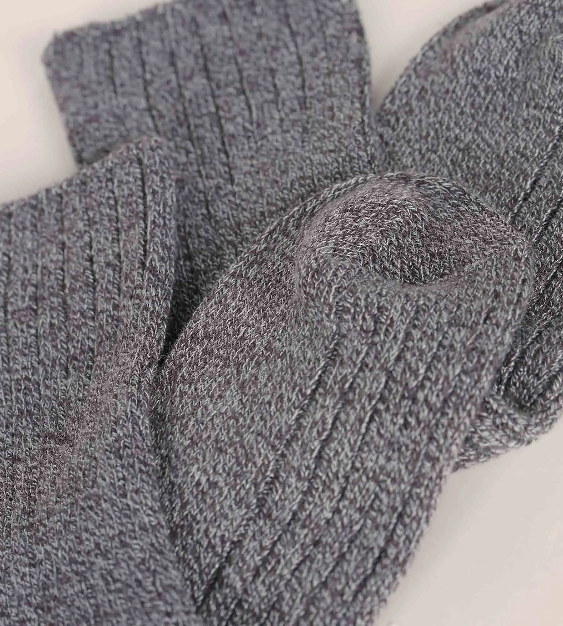 Women's plain rib knit socks Heather Grey Dim Bamboo